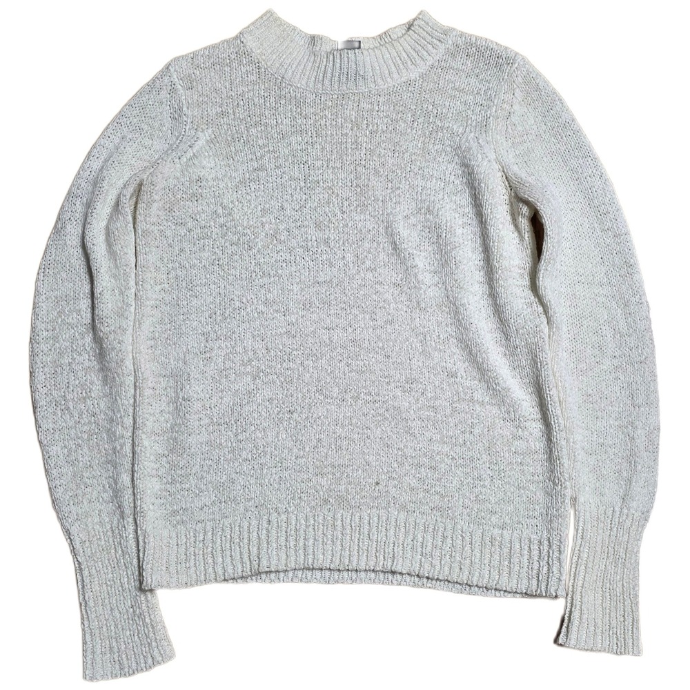 Ann Taylor Knit Crewneck Sweater‎ Women's Size S White Speckled